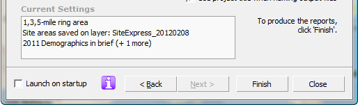 Current settings showing name of ring layer "SiteExpress_20120208"